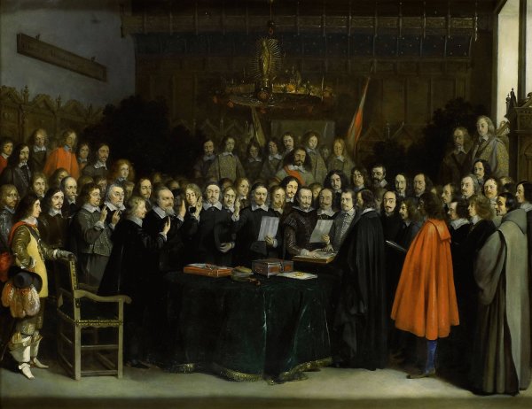 Main Product Photo of The Ratification of the Treaty of Munster  Painting by Gerard Ter Borch
