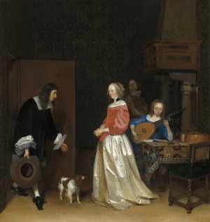 The Suitor's Visit by Gerard Ter Borch Oil Painting