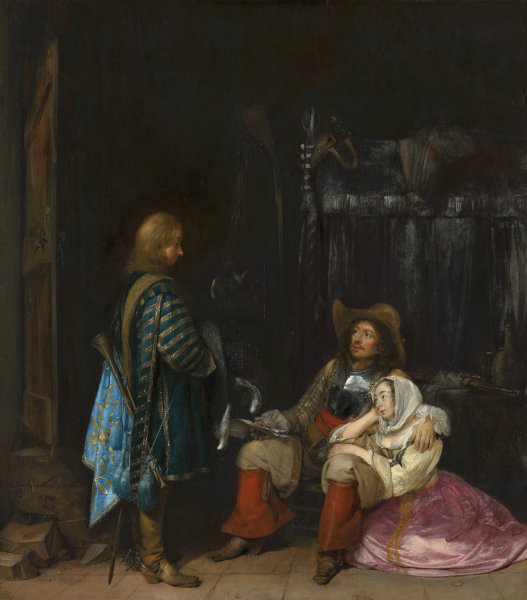 The Unwelcome News  by Gerard Ter Borch - Hand-Painted Oil Painting Reproduction