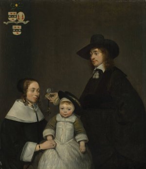 The Van Moerkerken Family by Gerard Ter Borch Oil Painting