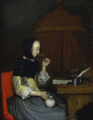 Woman with Wine Glass by Gerard Ter Borch Oil Painting