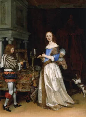 A Lady at Her Toilet by Gerard Terborch - Oil Painting Reproduction