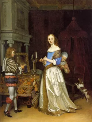 A Lady at Her Toilette by Gerard Terborch - Oil Painting Reproduction