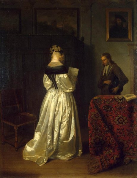 Messenger by Gerard Terborch - Hand-Painted Oil Painting Reproduction