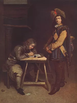 Officer Writing a Letter Oil painting by Gerard Terborch