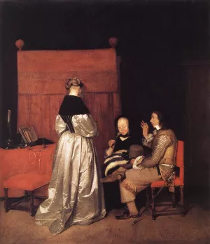Paternal Admonition painting by Gerard Terborch