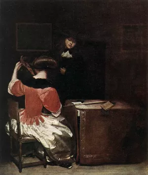 The Music Lesson by Gerard Terborch Oil Painting