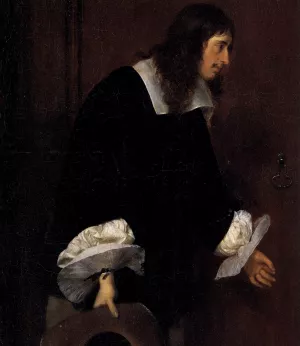 The Suitor's Visit (detail) Oil painting by Gerard Terborch