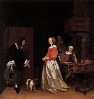 The Suitor's Visit by Gerard Terborch Oil Painting