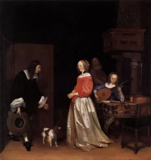 The Suitor's Visit by Gerard Terborch Oil Painting
