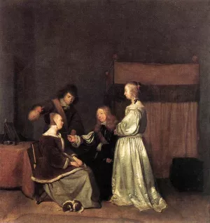 The Visit by Gerard Terborch - Oil Painting Reproduction
