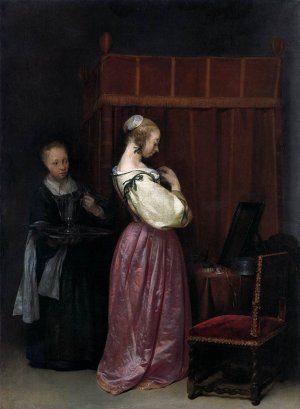 Young Woman at Her Toilet with a Maid