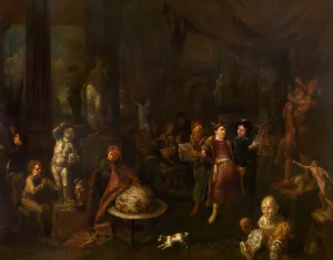 The Sculptors'Workshop by Gerard Thomas Oil Painting