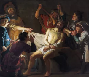 Christ Crowned with Thorns by Gerard Van Honthorst Oil Painting
