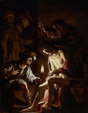 Christ Crowned with Thorns by Gerard Van Honthorst Oil Painting