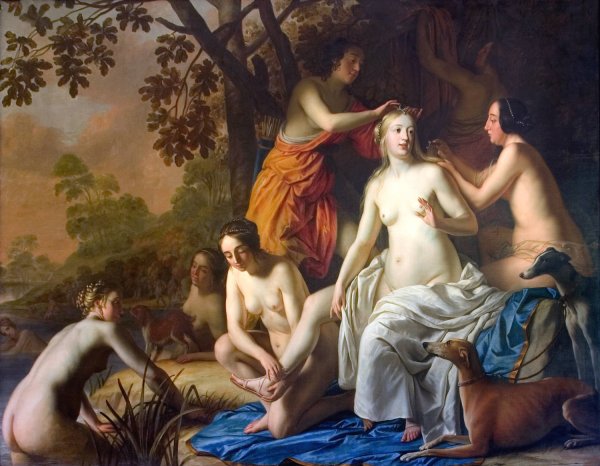 Main Product Photo of Diana with her Nymphs  Painting by Gerard Van Honthorst