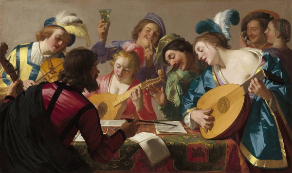 The Concert  by Gerard Van Honthorst - Hand-Painted Oil Painting Reproduction