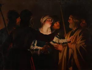 The Denial of St. Peter by Gerard Van Honthorst Oil Painting
