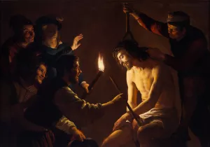 The Mocking of Christ by Gerard Van Honthorst Oil Painting