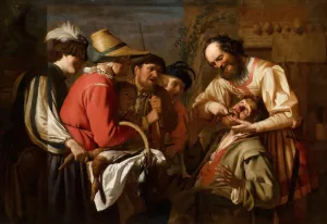 The Tooth Puller by Gerard Van Honthorst Oil Painting