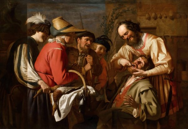 Main Product Photo of The Tooth Puller  Painting by Gerard Van Honthorst