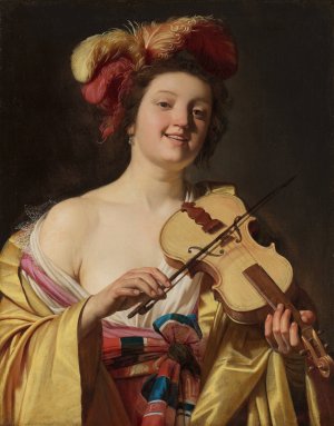 The Violin Player by Gerard Van Honthorst Oil Painting