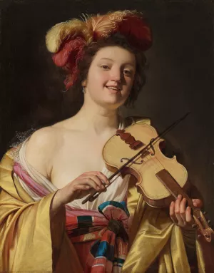 The Violin Player by Gerard Van Honthorst Oil Painting