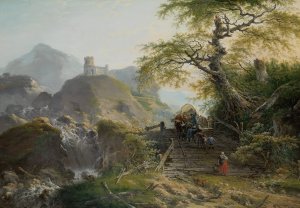 Mountainous Landscape near Dusseldorf by Gerard Van Nijmegen Oil Painting