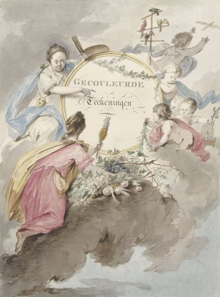 Main Product Photo of Titelblad voor kunstboek met Gecouleurde Teekeningen  Painting by Gerard Van Nijmegen