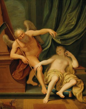 Allegory of Time revealing Truth by Gerard Wigmana Oil Painting