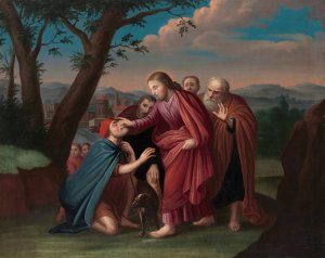 Christ Healing the Blindman by Gerardus Duyckinck I Oil Painting