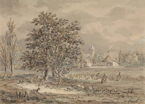 Gezicht op het dorp Zoelmond Oil painting by Gerardus Emaus De Micault