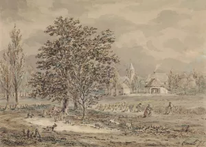 Gezicht op het dorp Zoelmond by Gerardus Emaus De Micault Oil Painting