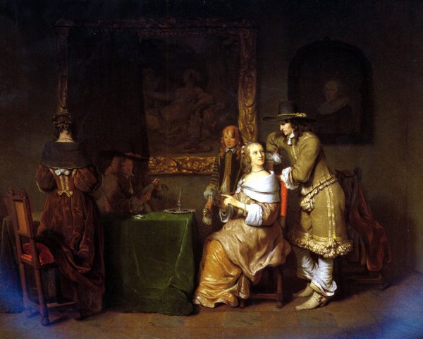 An Elegant Company Playing Cards by Gerbrand Van Den Eeckhout - Hand-Painted Oil Painting Reproduction