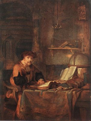 Scholar with his Books