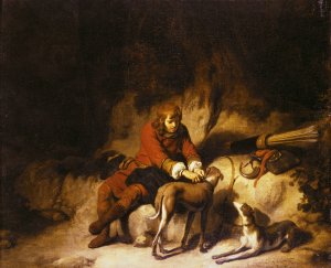 The resting hunter by Gerbrand Van Den Eeckhout Oil Painting