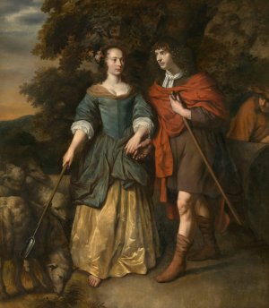 Young Couple in Shepherd's Costumes by Gerbrand Van Den Eeckhout Oil Painting