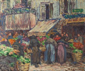 From Les Halles Paris by Gerda Wallander Oil Painting