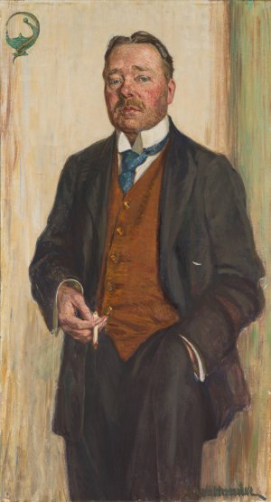 Portrait of Hjalmar SOderberg by Gerda Wallander Oil Painting