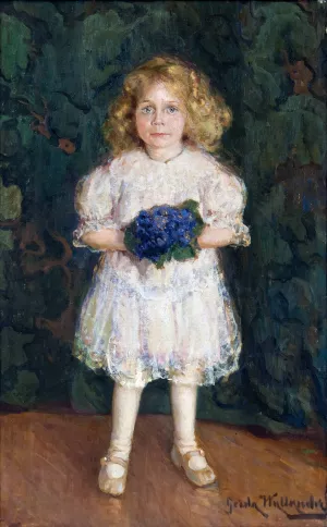 Portrait of Inga-Maria Thiel Oil painting by Gerda Wallander