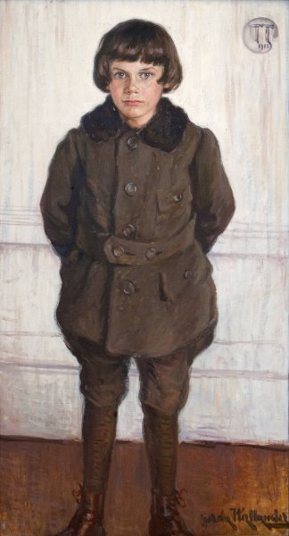 Portrait of Tage Thiel  by Gerda Wallander - Hand-Painted Oil Painting Reproduction