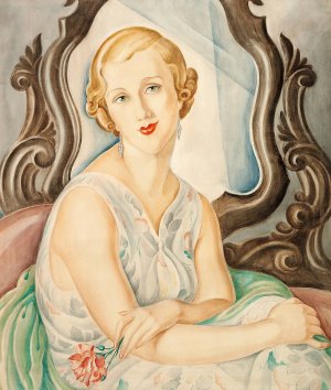 Dame foran et Spejl by Gerda Wegener Oil Painting