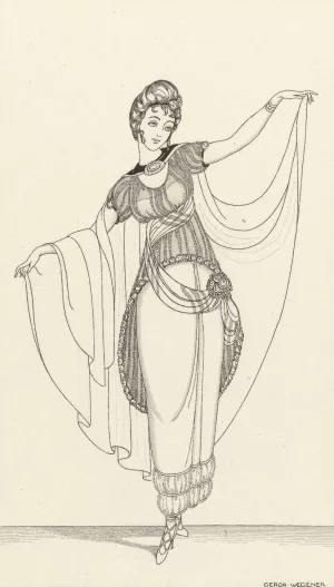 Journal des Dames et des Modes, Costumes Parisiens, 1914, No. 165 by Gerda Wegener Oil Painting