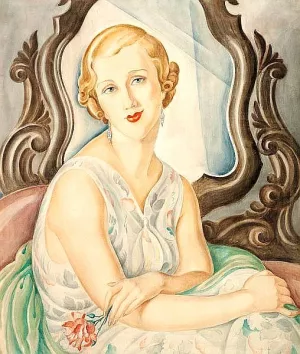 Lady in Front of a Mirror by Gerda Wegener Oil Painting