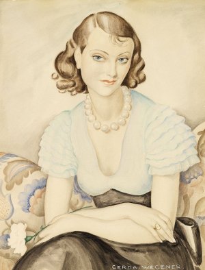 Portrait of a young woman by Gerda Wegener Oil Painting