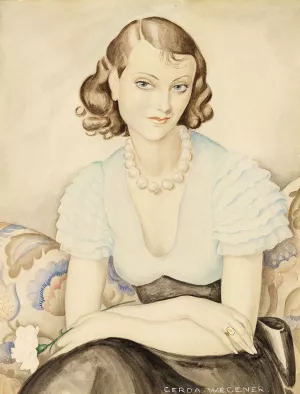 Portrait of a young woman by Gerda Wegener Oil Painting