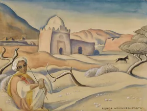 Shepherd in the Atlas Mountains by Gerda Wegener Oil Painting