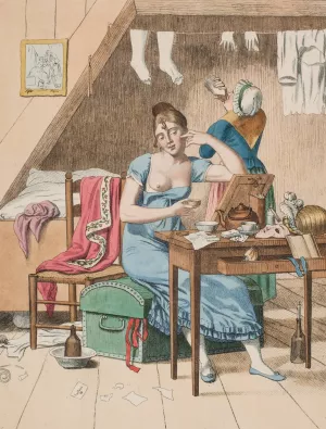 En falden piges biografi. Nr. 3 by Gerhard Ludvig Lahde Oil Painting