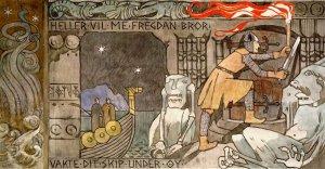 Asmund at the Gate in the Mountain by Gerhard Munthe Oil Painting