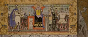 Asmund in the King's Hall by Gerhard Munthe Oil Painting
